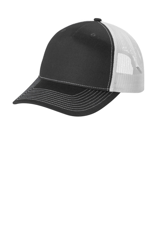 Port Authority Snapback Five-Panel Trucker Cap C405 Grey Steel/ White