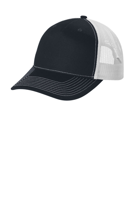 Port Authority Snapback Five-Panel Trucker Cap C405 Rich Navy/ White