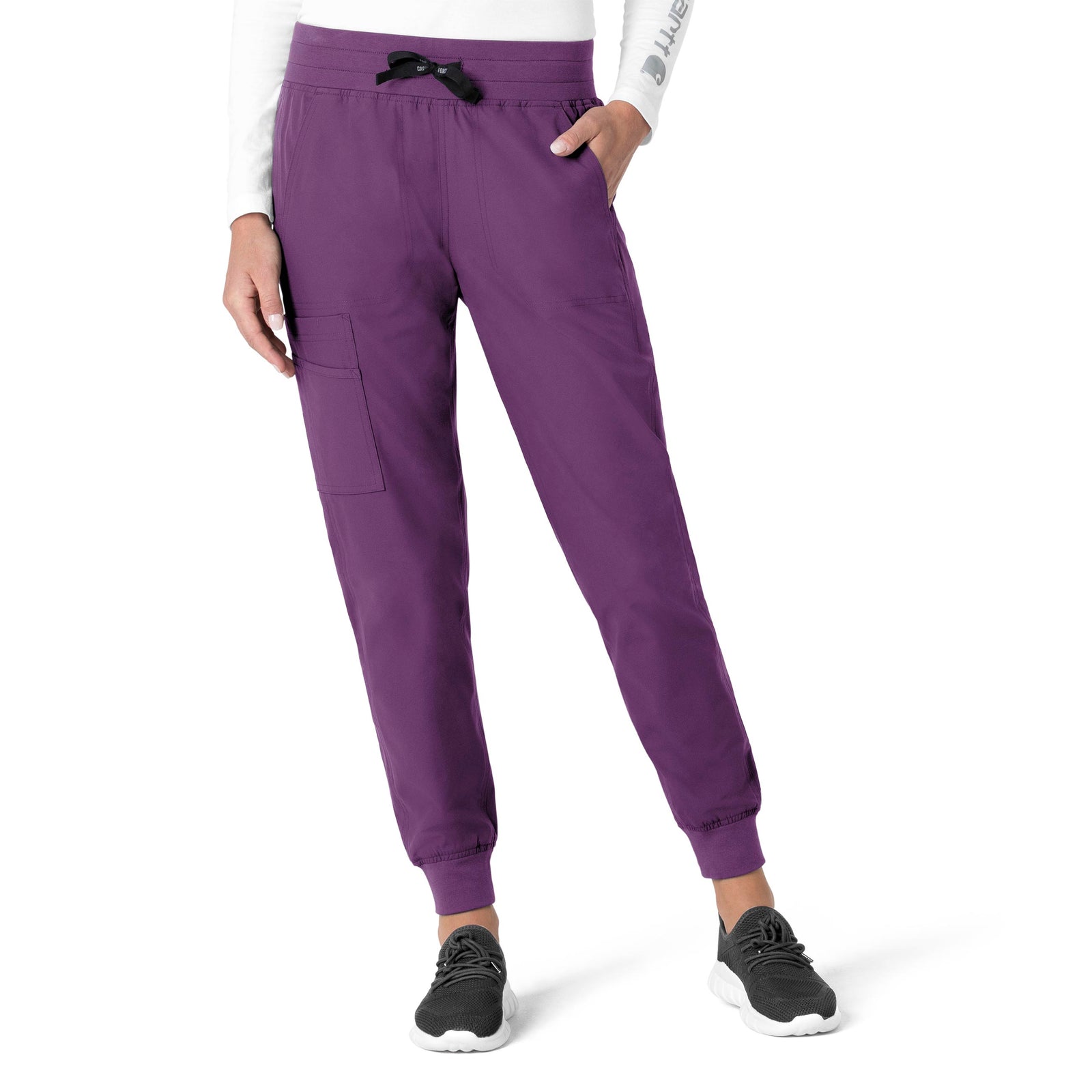 Force Essentials C51113 Jogger Scrub Pant Eggplant Model Image Front | Carhartt