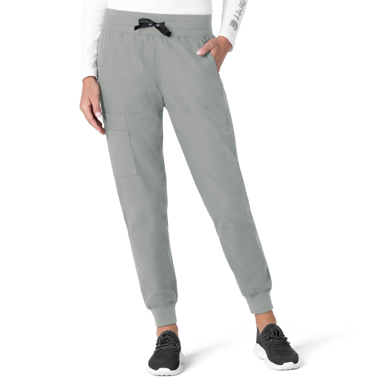 Force Essentials C51113 Jogger Scrub Pant Grey Model Image Front | Carhartt