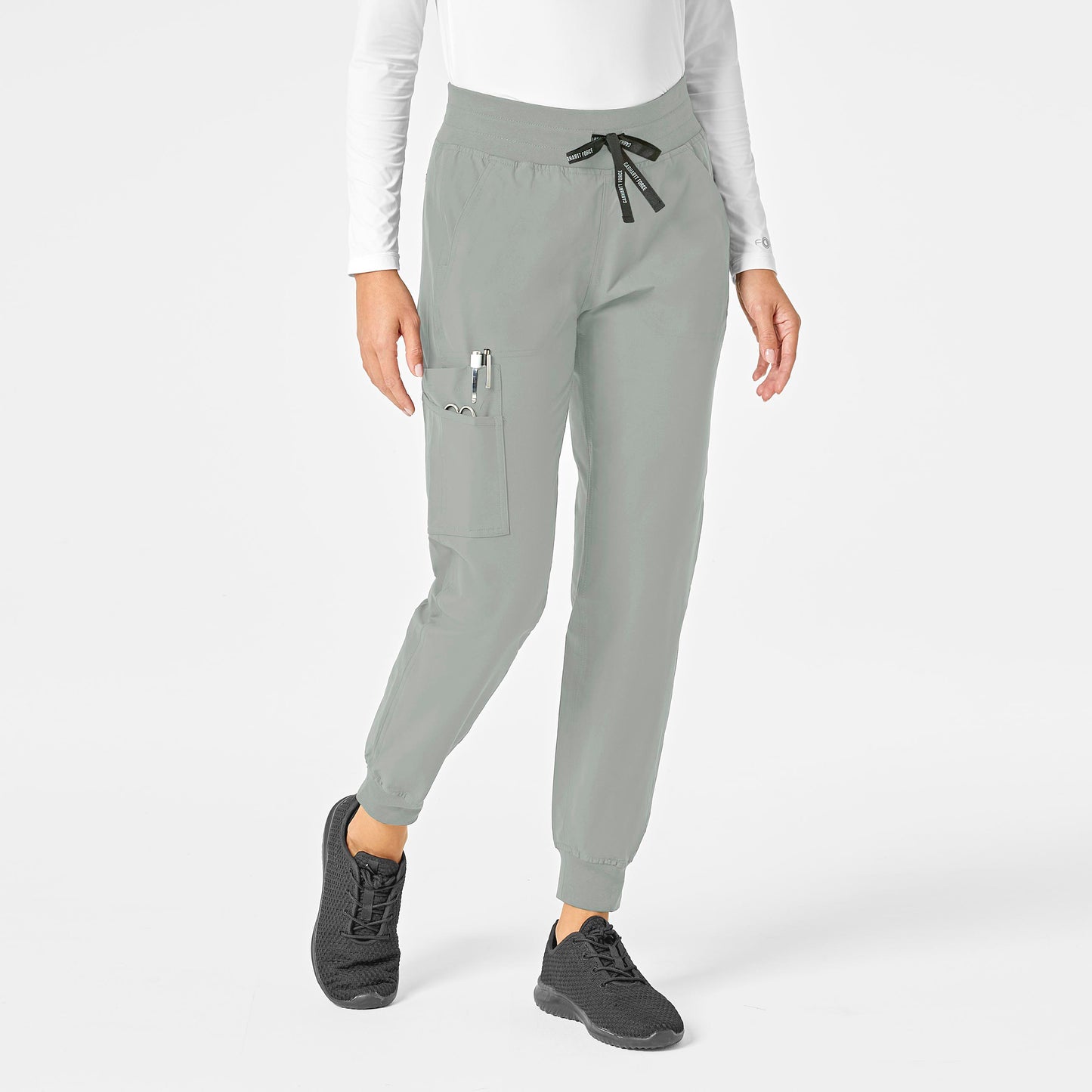 Force Essentials C51113 Jogger Scrub Pant Grey Model Image Front | Carhartt