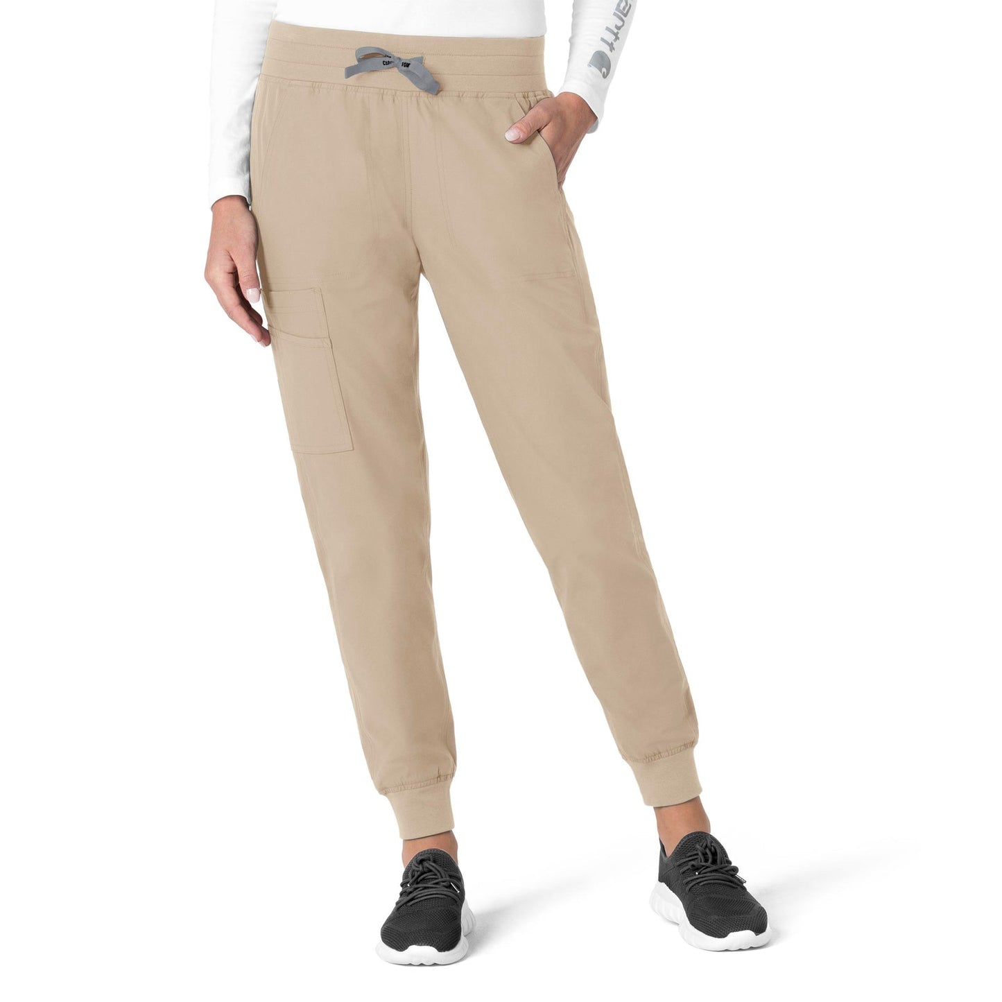 Force Essentials C51113 Jogger Scrub Pant Khaki Model Image Front | Carhartt