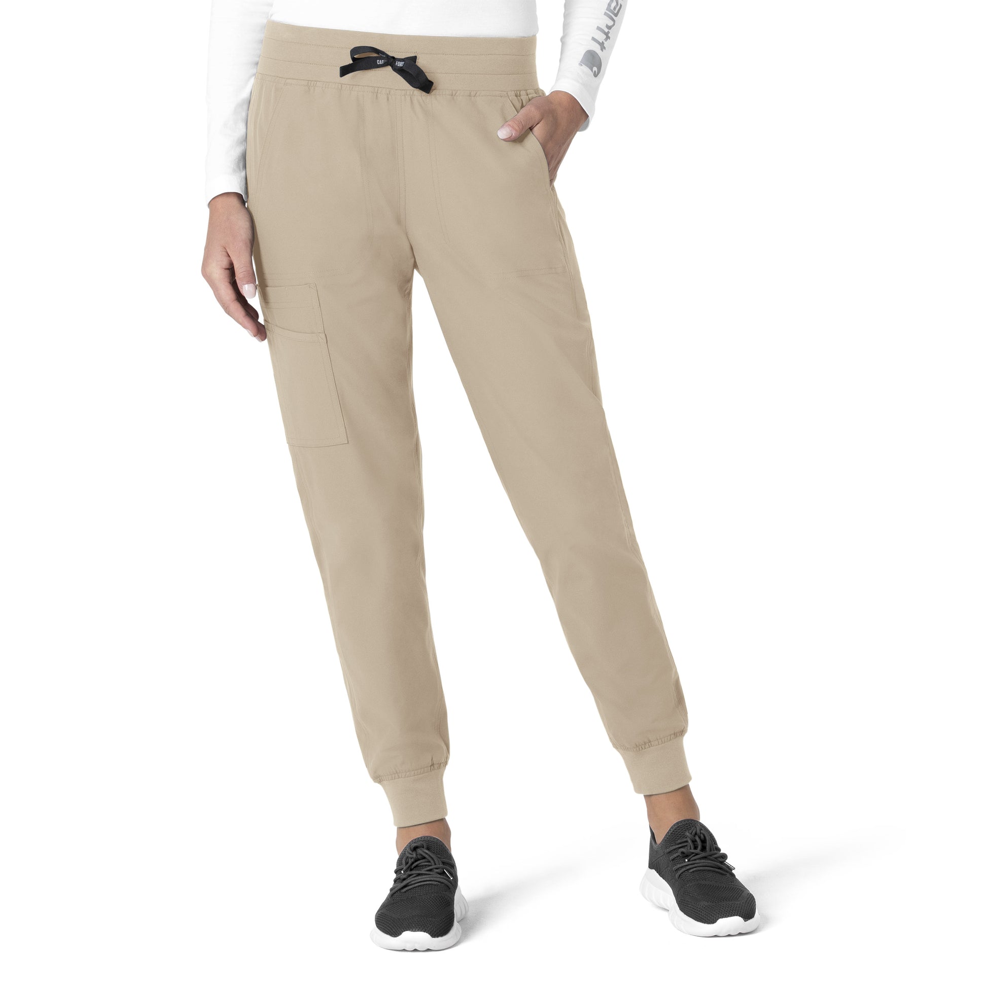 Force Essentials C51113 Jogger Scrub Pants Khaki Model Image Front | Carhartt