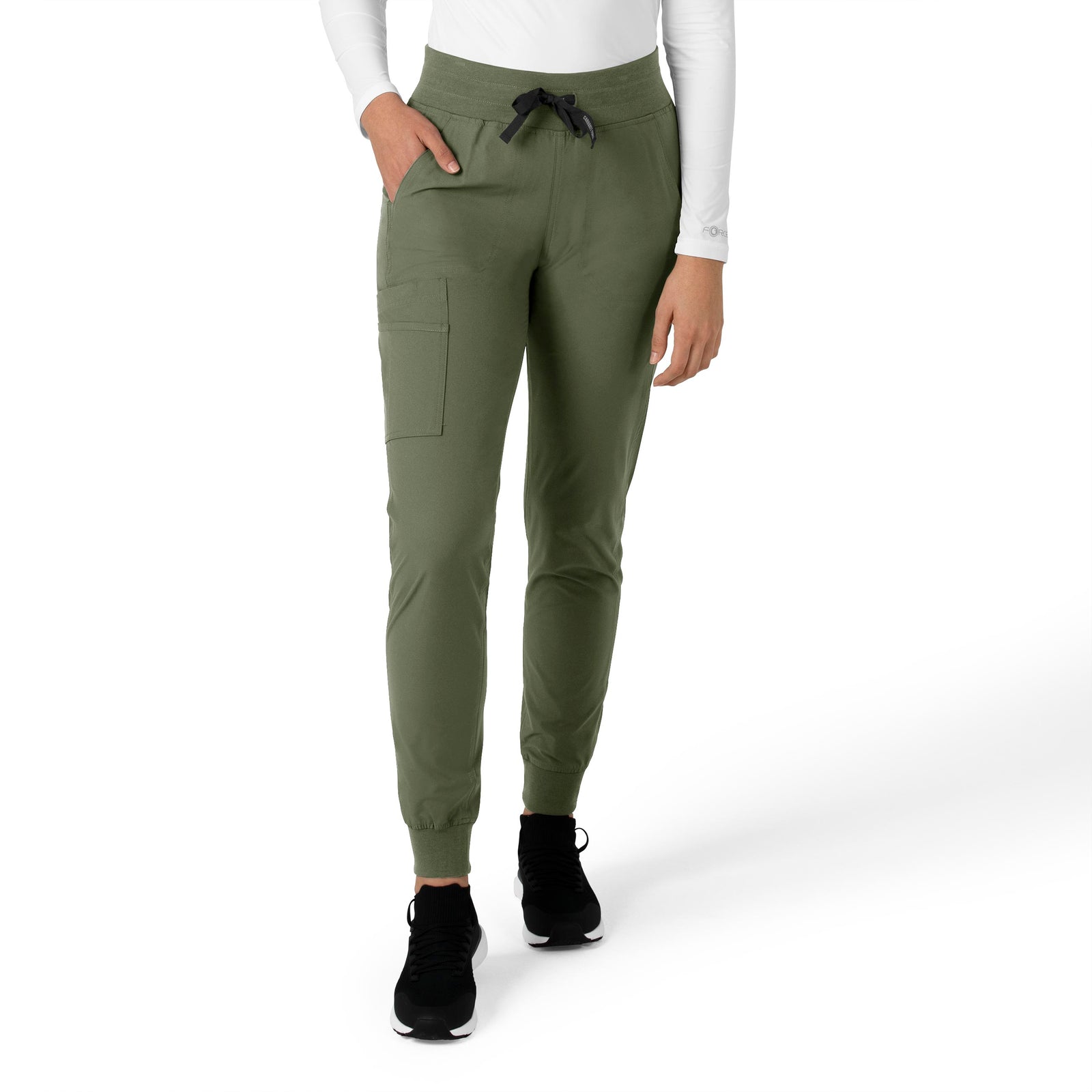 Force Essentials C51113 Jogger Scrub Pant Olive Model Image Front | Carhartt