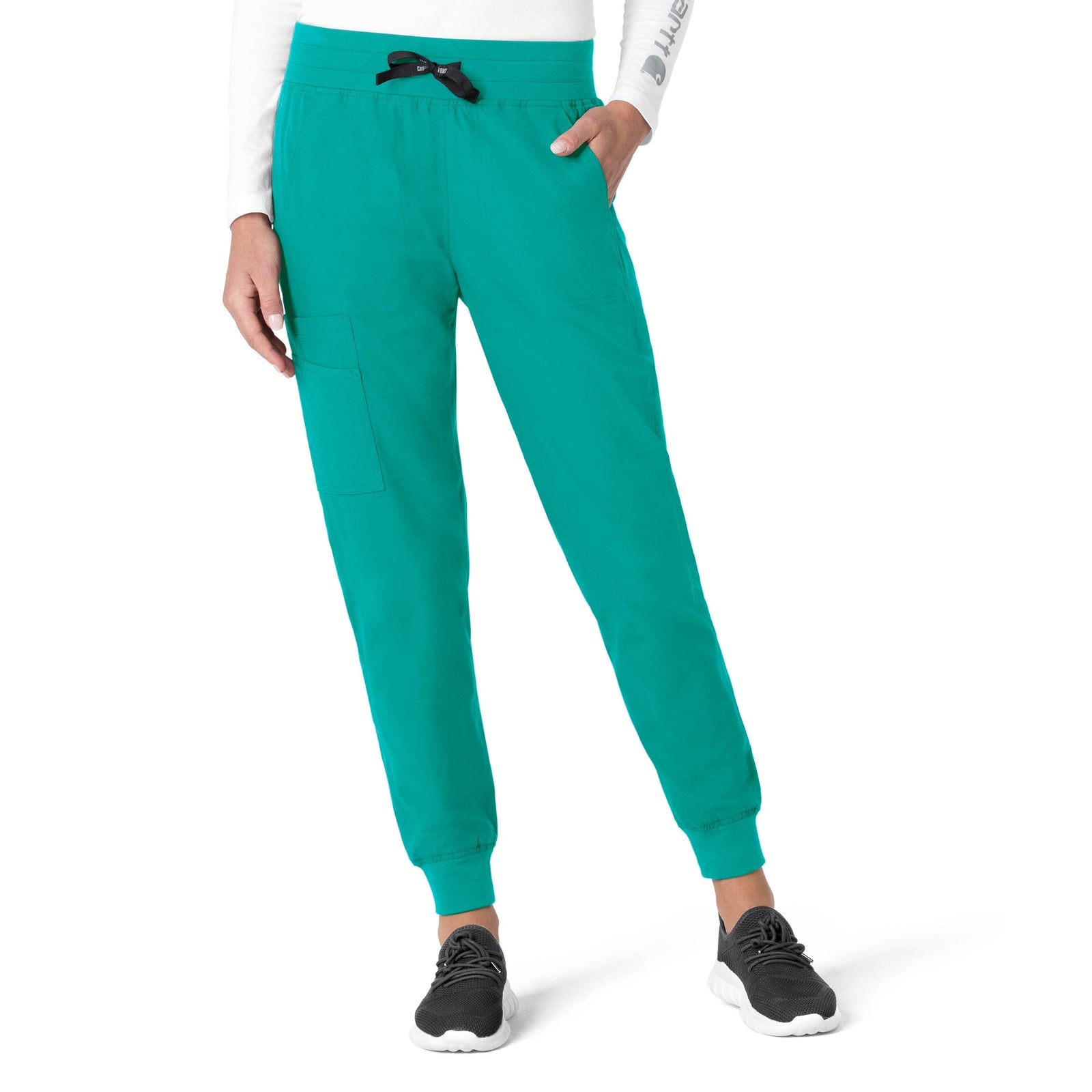 Force Essentials C51113 Jogger Scrub Pant Teal Blue Model Image Front | Carhartt