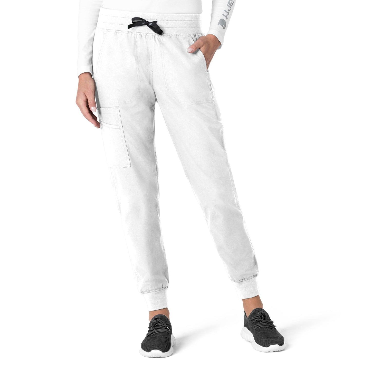 Force Essentials C51113 Jogger Scrub Pant White Model Image Front | Carhartt