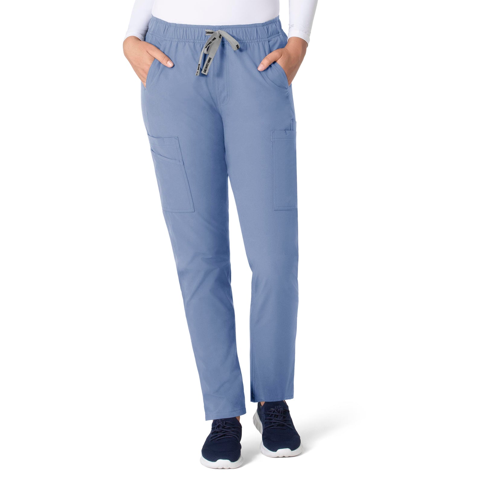 Force Essentials C51213 Straight Leg Scrub Pant Ceil Blue Model Image Front | Carhartt