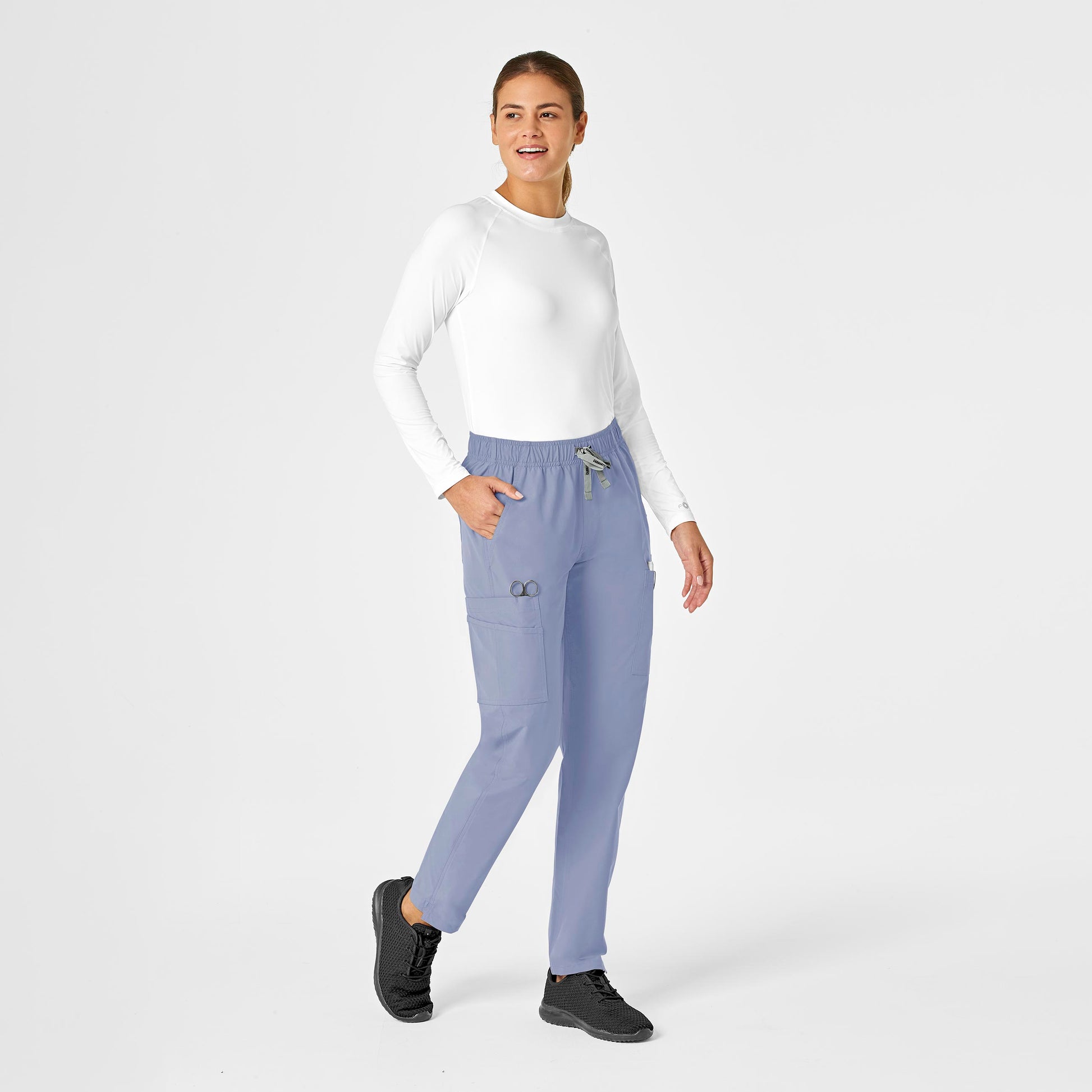 Force Essentials C51213 Straight Leg Scrub Pants Ceil Blue Model Image Front | Carhartt