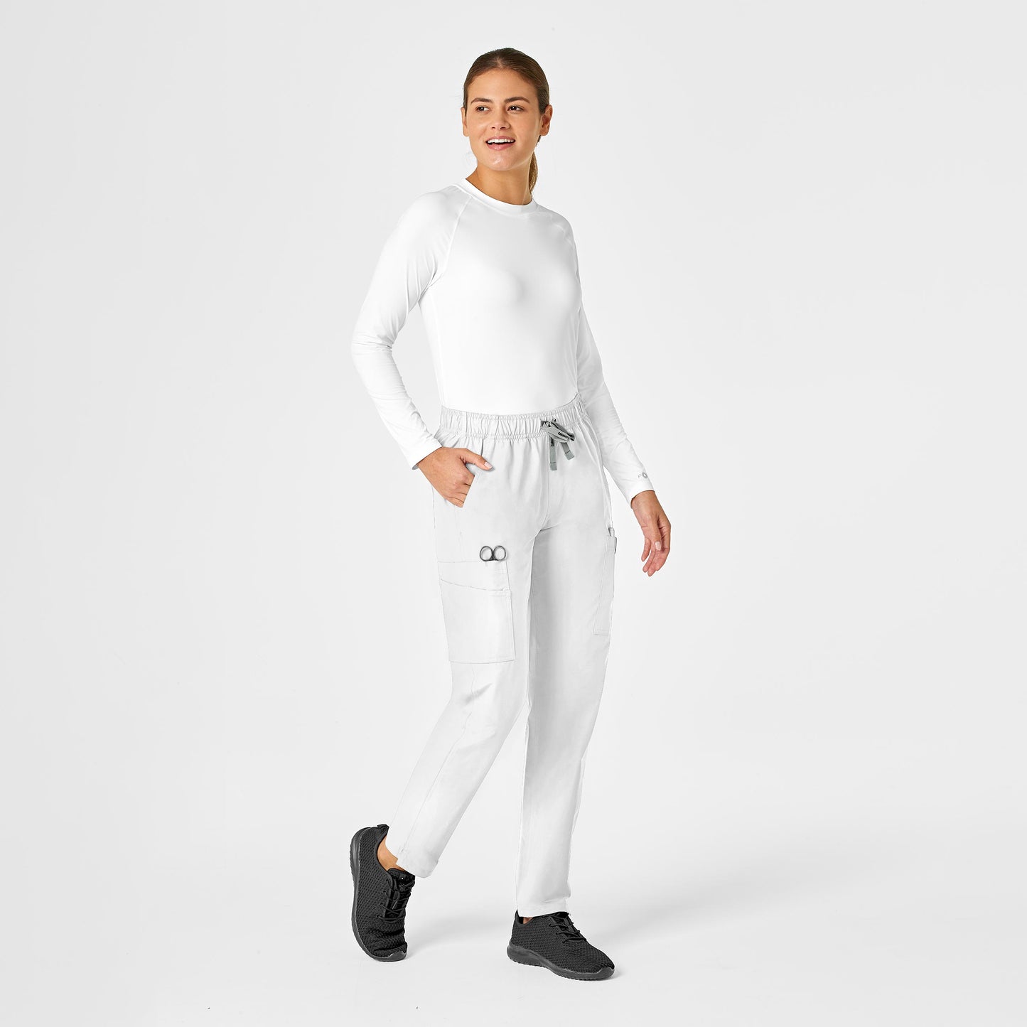 Force Essentials C51213 Straight Leg Scrub Pants White Model Image Front | Carhartt