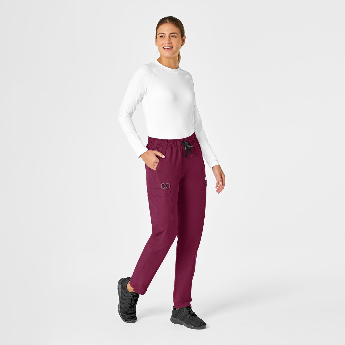 Force Essentials C51213 Straight Leg Scrub Pants Wine Model Image Front | Carhartt