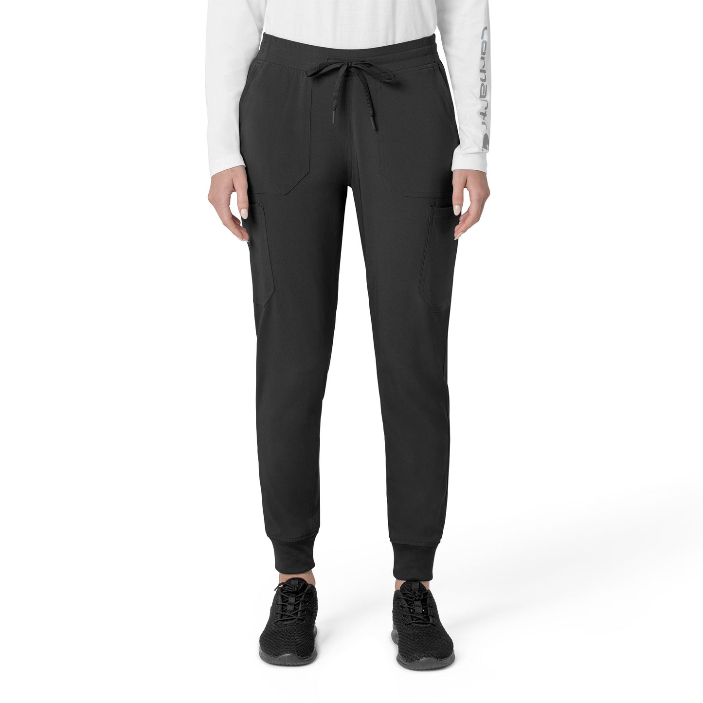 Force Cross-Flex C53110 Cargo Jogger Scrub Pants Black Model Image Front | Carhartt