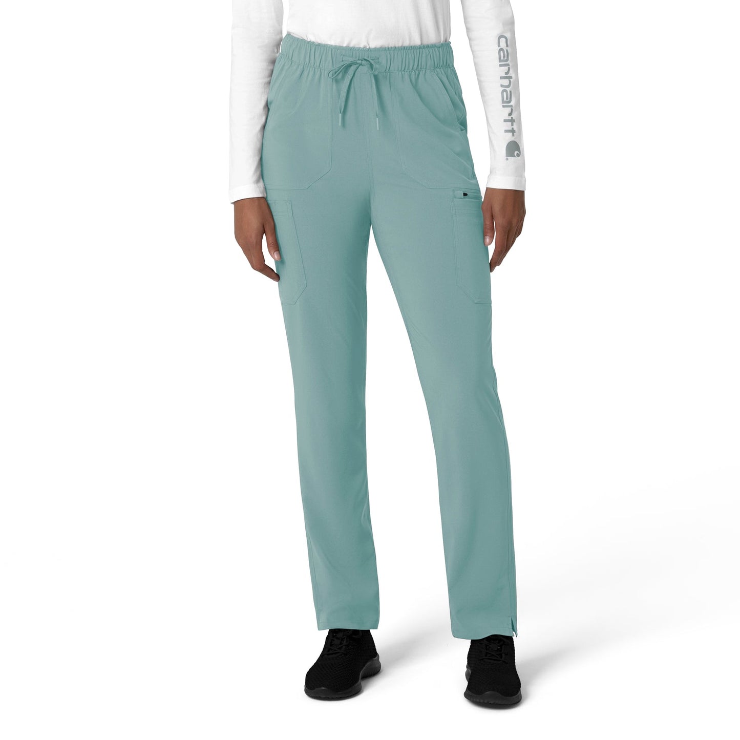 Force Cross-Flex C53210 Straight Leg Cargo Scrub Pant Summer Blue Model Image Front | Carhartt