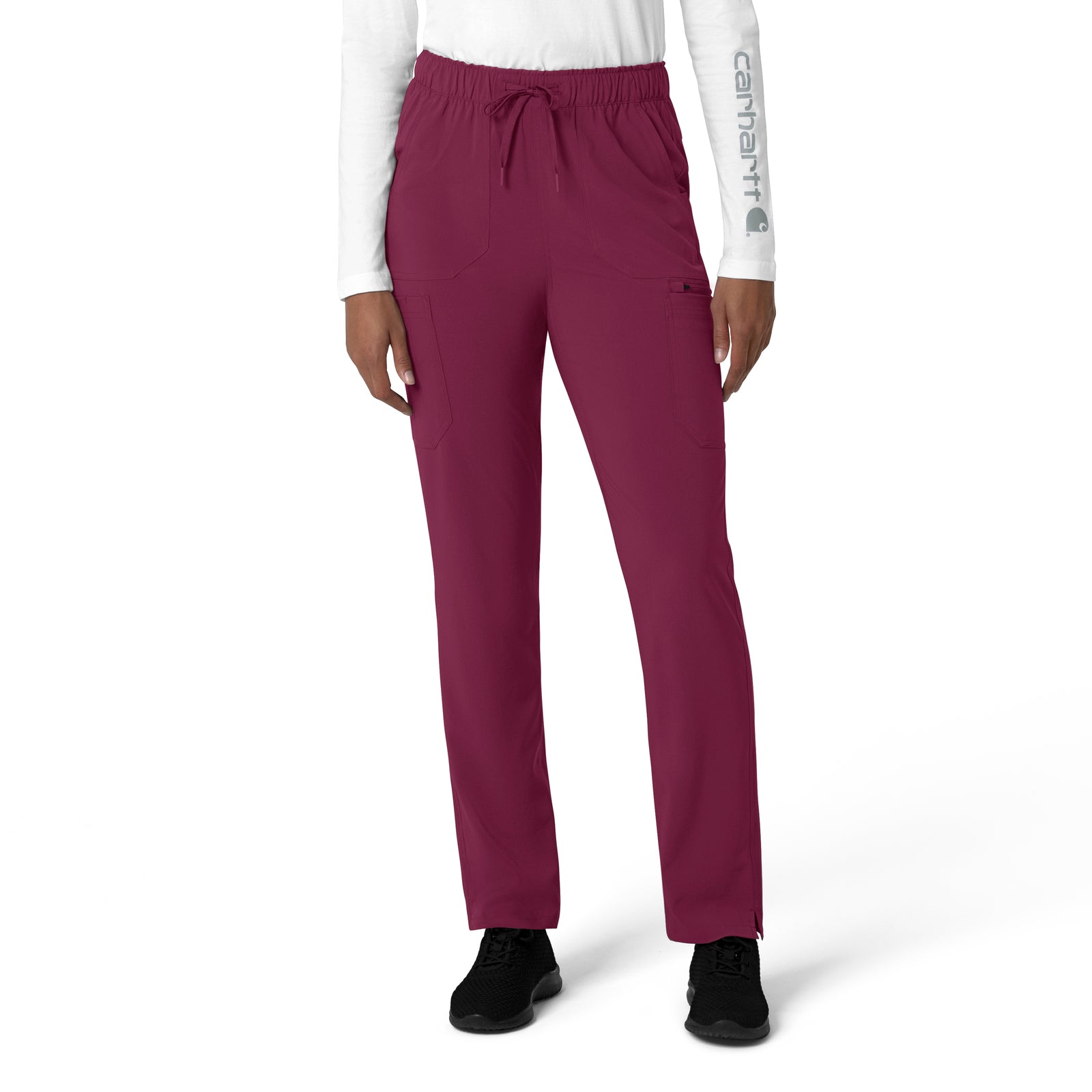 Force Cross-Flex C53210 Straight Leg Cargo Scrub Pant Wine Model Image Front | Carhartt