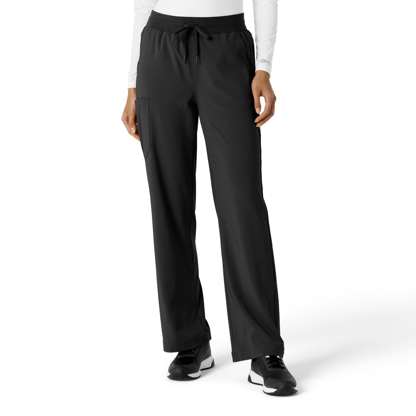 Force Cross-Flex C53310 Boot Cut Scrub Pant Black Model Image Front | Carhartt