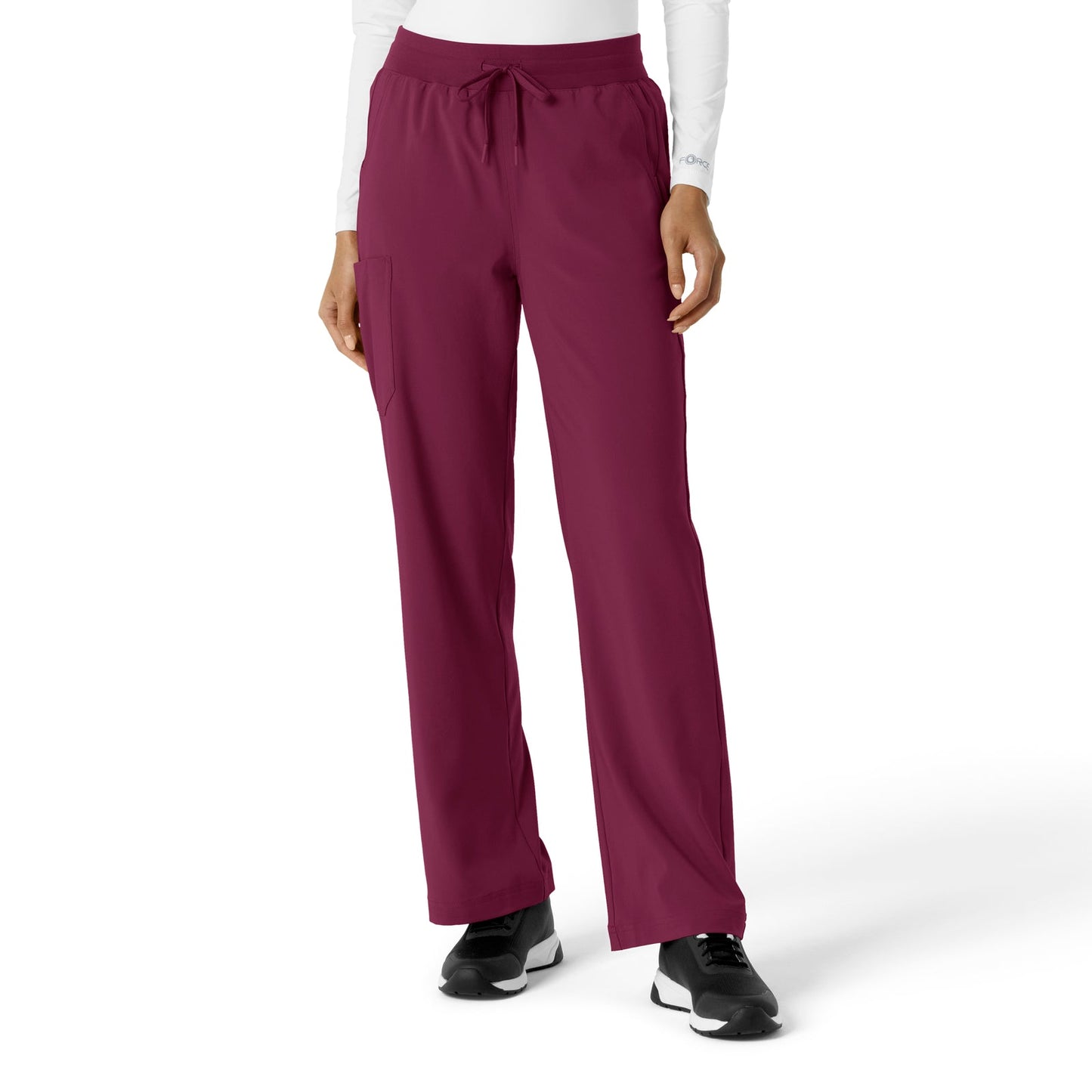 Force Cross-Flex C53310 Boot Cut Scrub Pant Wine Model Image Front | Carhartt