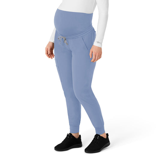 Force Essentials C54113 Maternity Jogger Scrub Pants Ceil Blue Model Image Front | Carhartt