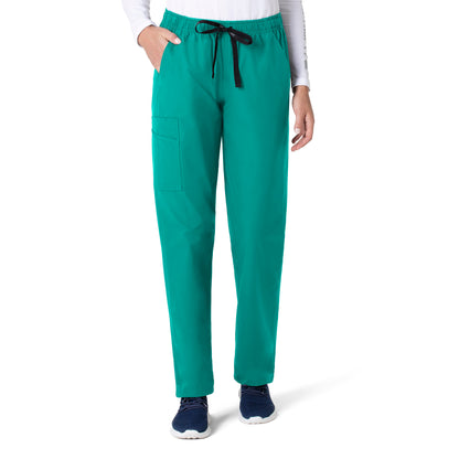 Force Essentials C55013 Unisex Elastic Waist Cargo Scrub Pants Teal Blue Model Image Front | Carhartt