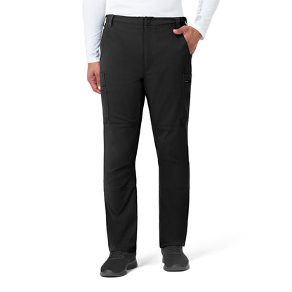 Rugged Flex Peak C55037 Men's Straight Leg Cargo Scrub Pants Black Model Image Front | Carhartt