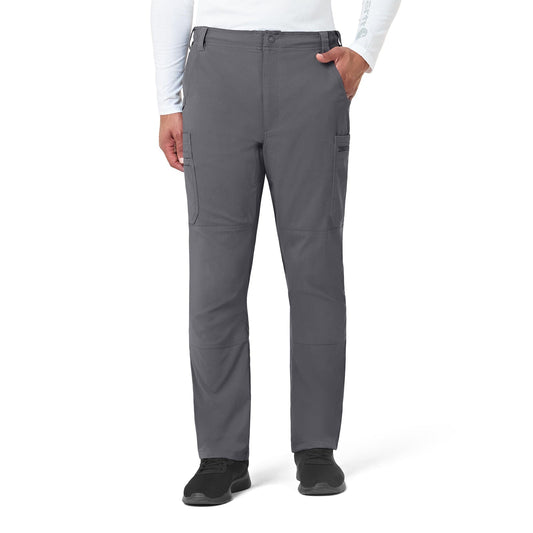 Rugged Flex Peak C55037 Men's Straight Leg Cargo Scrub Pant Pewter Model Image Front | Carhartt