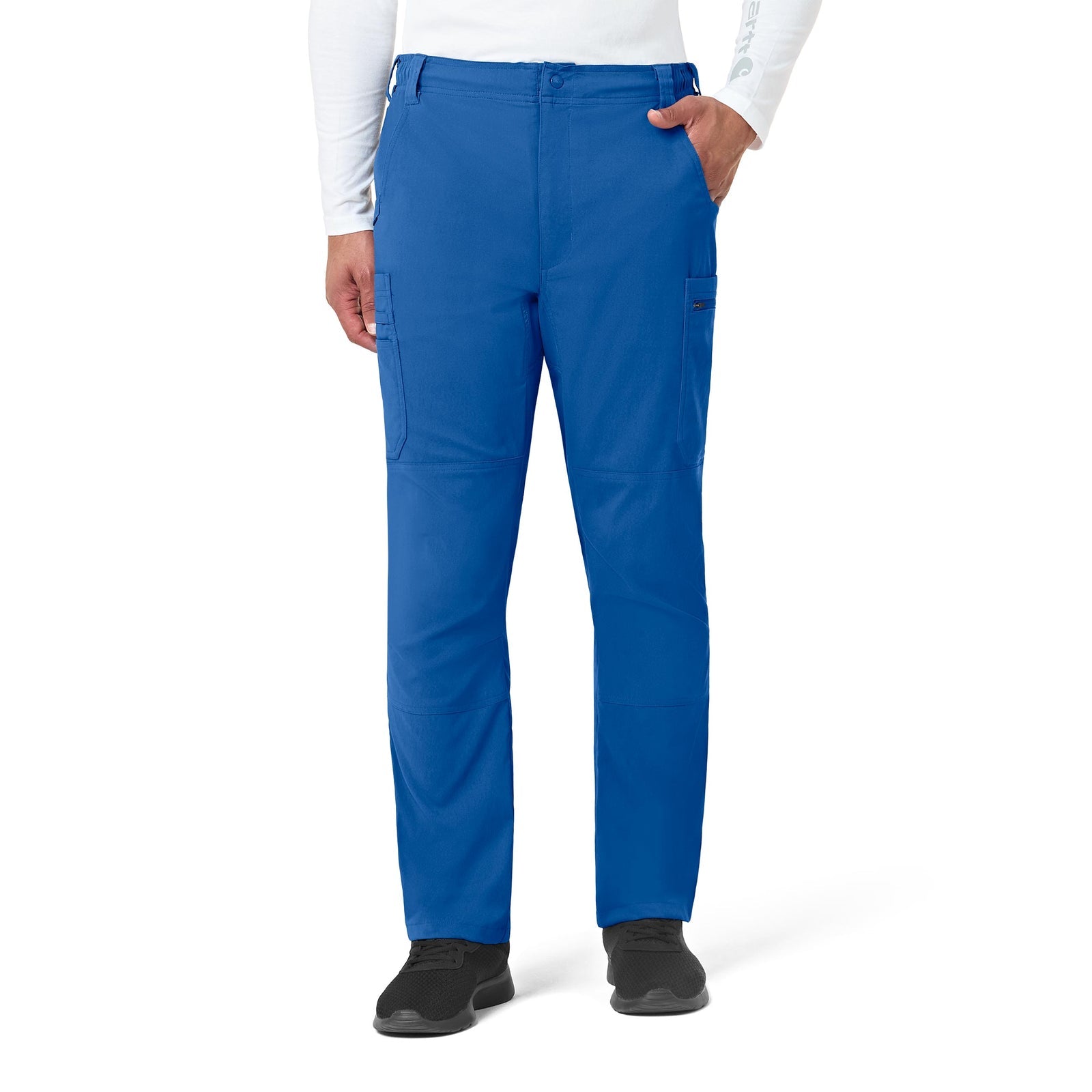 Rugged Flex Peak C55037 Men's Straight Leg Cargo Scrub Pant Royal Model Image Front | Carhartt