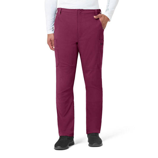 Rugged Flex Peak C55037 Men's Straight Leg Cargo Scrub Pant Wine Model Image Front | Carhartt