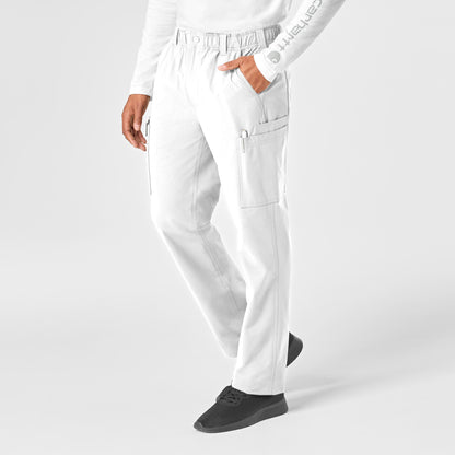 Force Essentials C56113 Men's Straight Leg Cargo Scrub Pants White Model Image Front | Carhartt