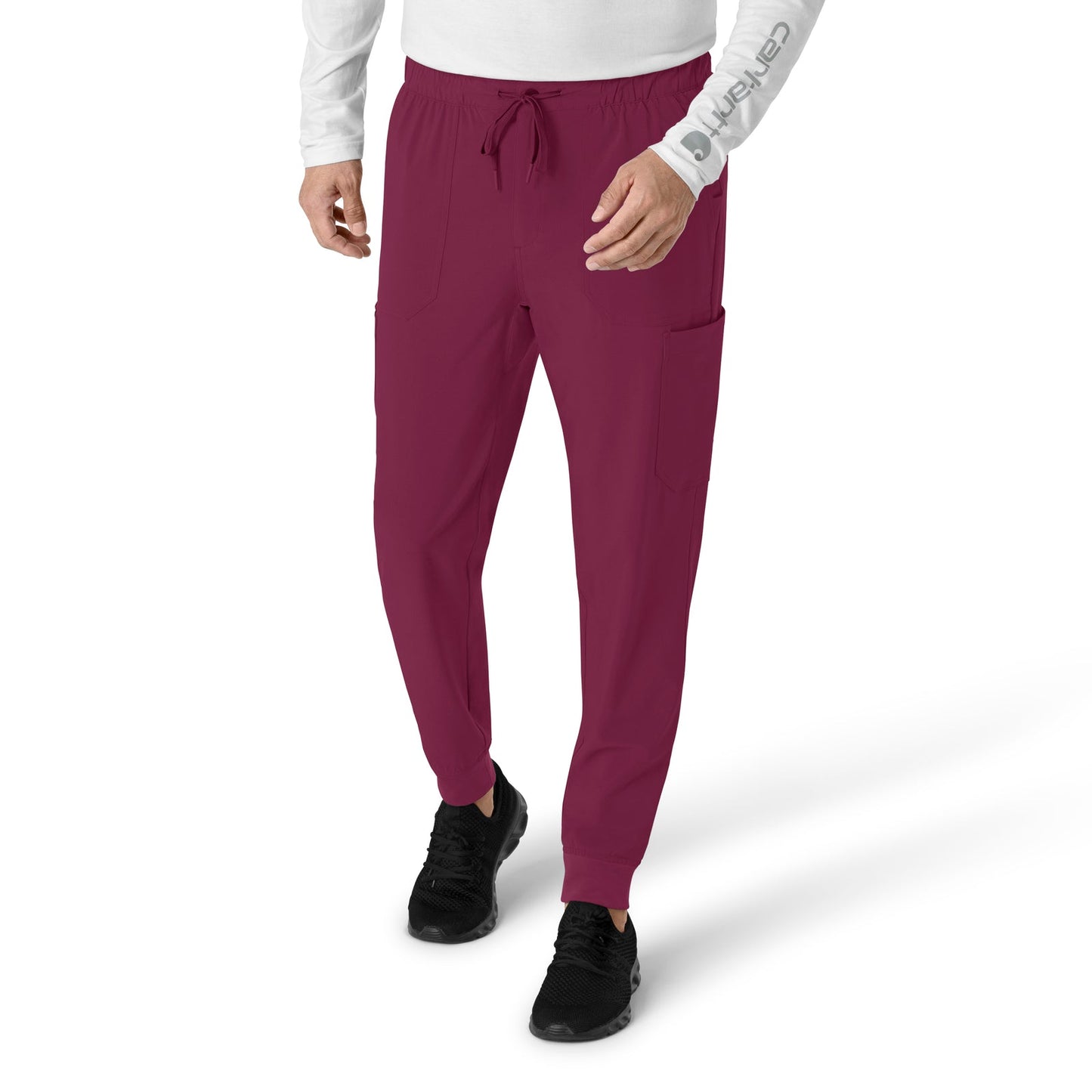 Force Cross-Flex C56310 Men's Jogger Scrub Pant Wine Model Image Front | Carhartt