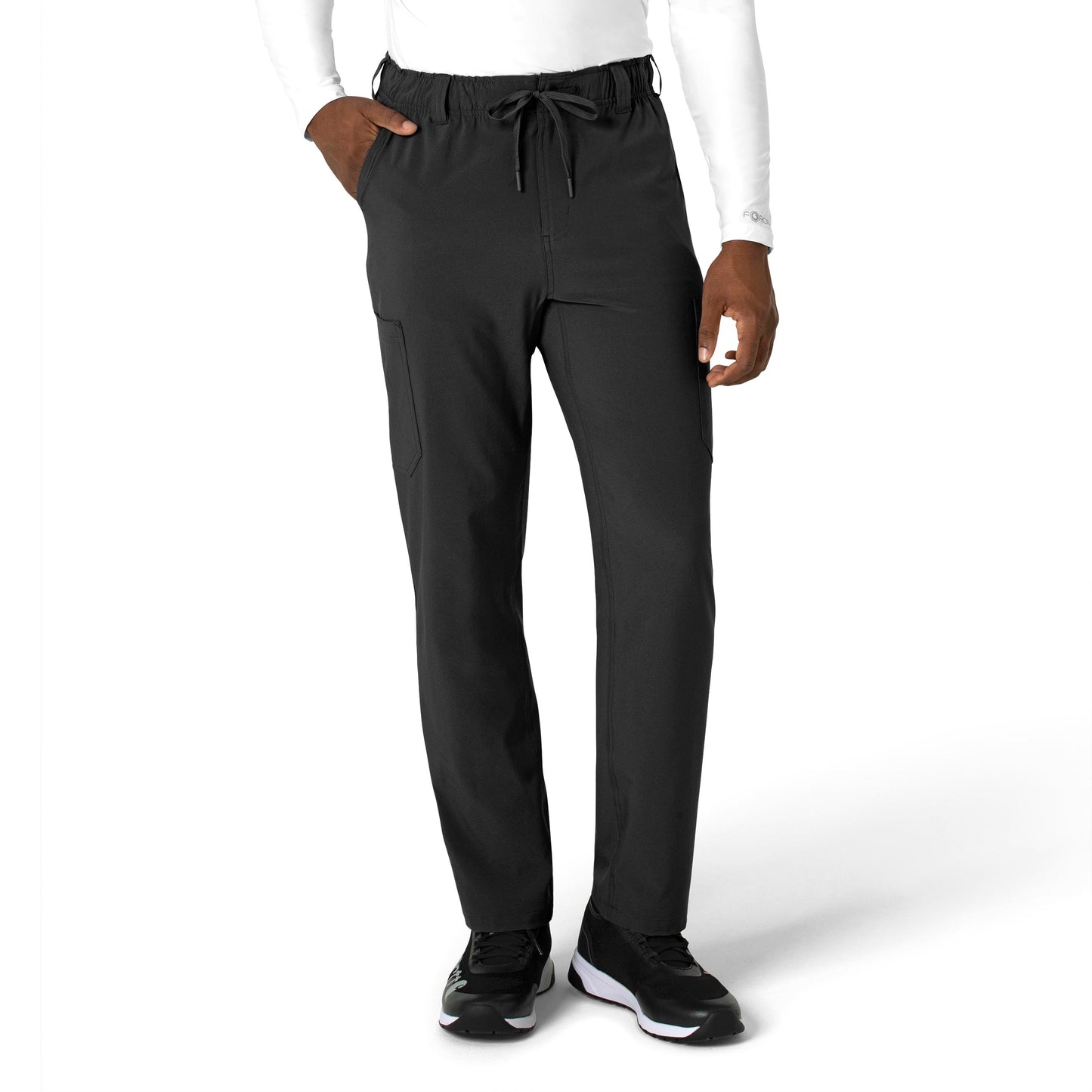 Force Cross-Flex C56410 Men's Straight Leg Scrub Pant Black Model Image Front | Carhartt