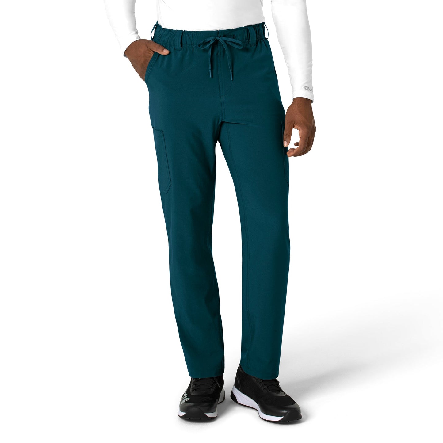 Force Cross-Flex C56410 Men's Straight Leg Scrub Pant Caribbean Model Image Front | Carhartt