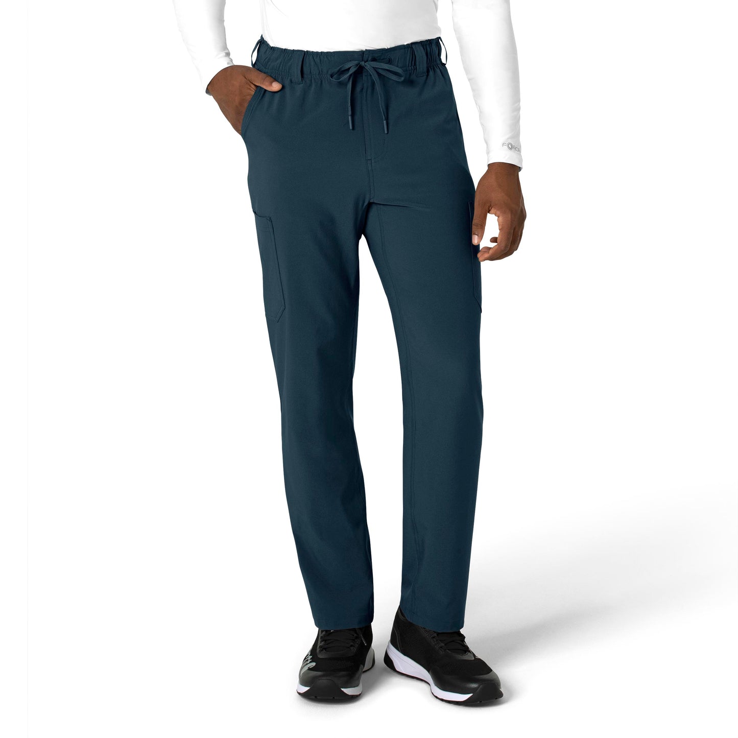 Force Cross-Flex C56410 Men's Straight Leg Scrub Pant Navy Model Image Front | Carhartt