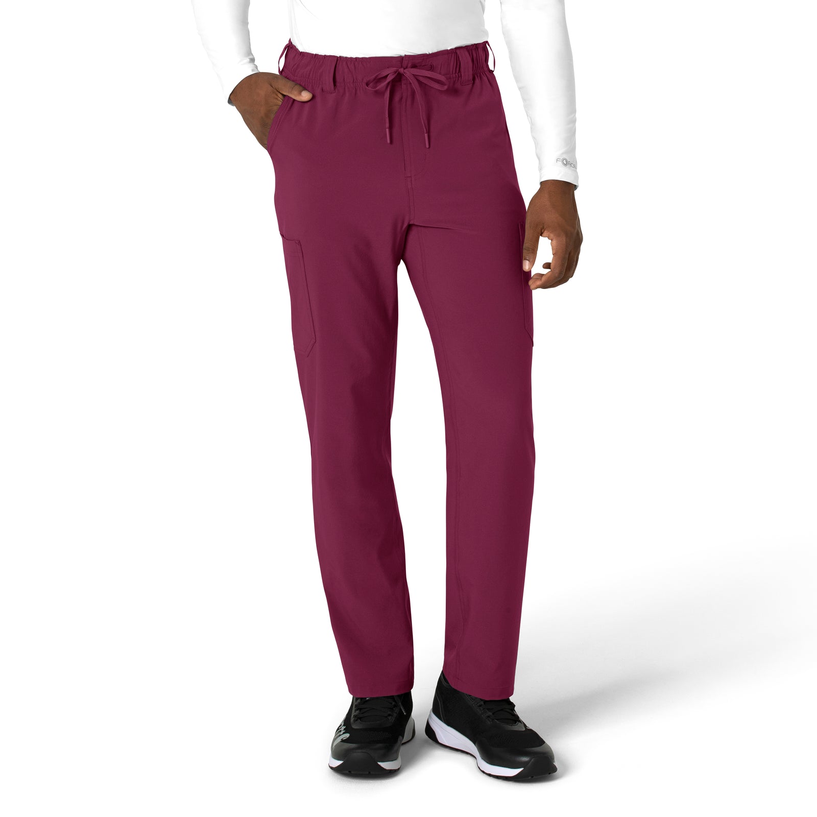 Force Cross-Flex C56410 Men's Straight Leg Scrub Pant Wine Model Image Front | Carhartt