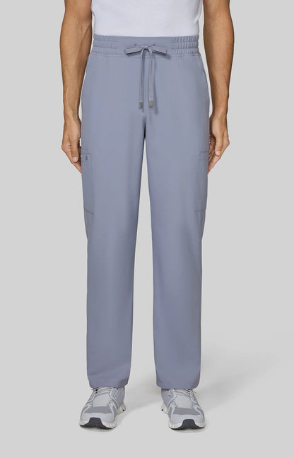 Cureology Neuro Men's 6-Pocket Cargo-Style Scrub Pants Platinum Grey