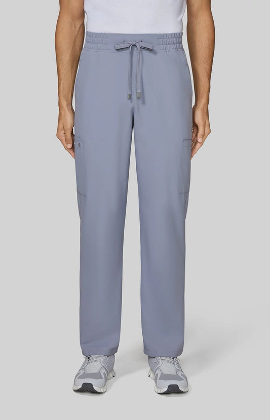Cureology Neuro Men's 6-Pocket Cargo-Style Scrub Pants Platinum Grey