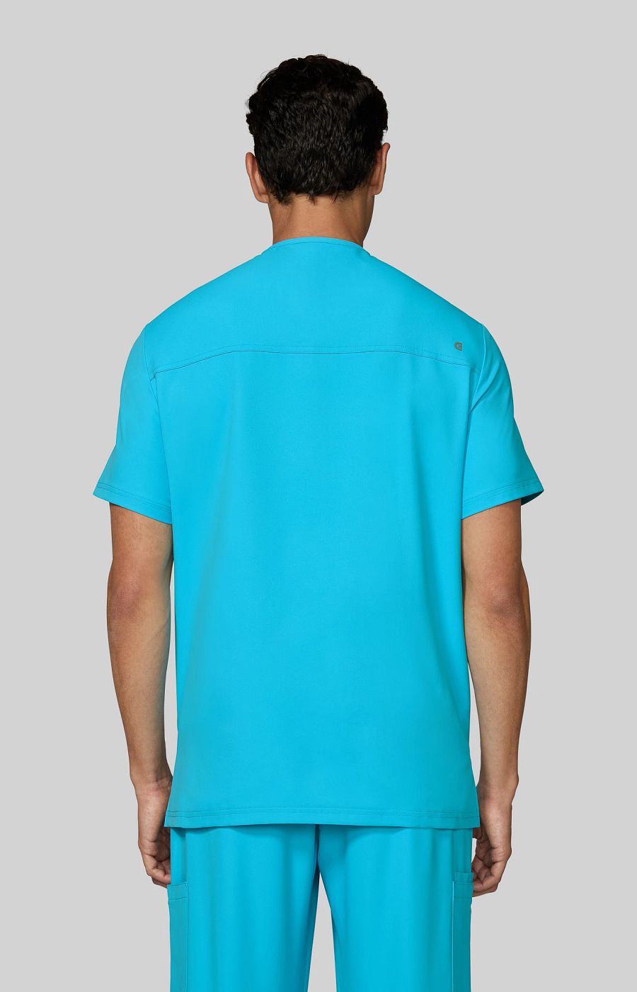 Cureology Stasis Men's 3-Pocket V-Neck Scrub Top Electric Blue