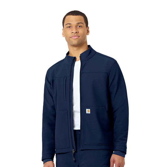 Rugged Flex C80023 Men's Bonded Fleece Jacket Navy Model Image Front | Carhartt