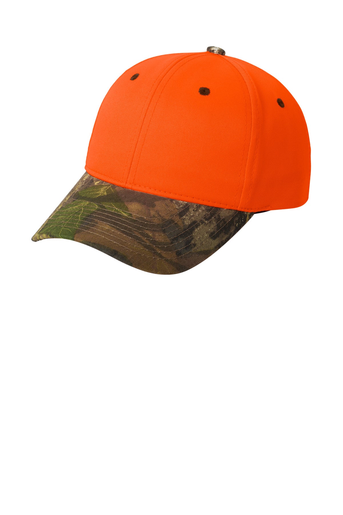 Port Authority Enhanced Visibility Cap with Camo Brim C804 Orange Blaze/ Mossy Oak New Break-Up