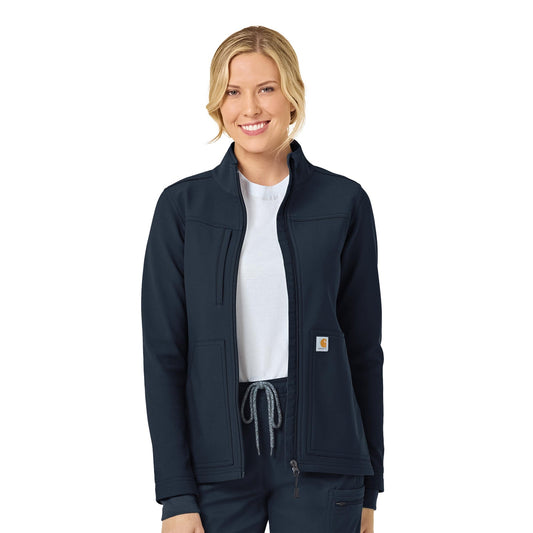 Rugged Flex C81023 Bonded Fleece Jacket Navy Model Image Front | Carhartt