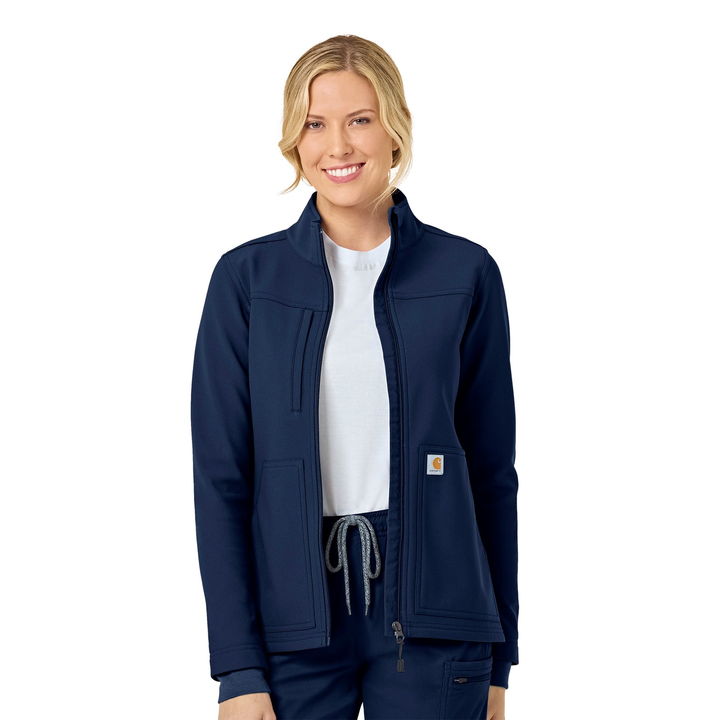 Rugged Flex C81023 Bonded Fleece Jacket Navy Model Image Front | Carhartt