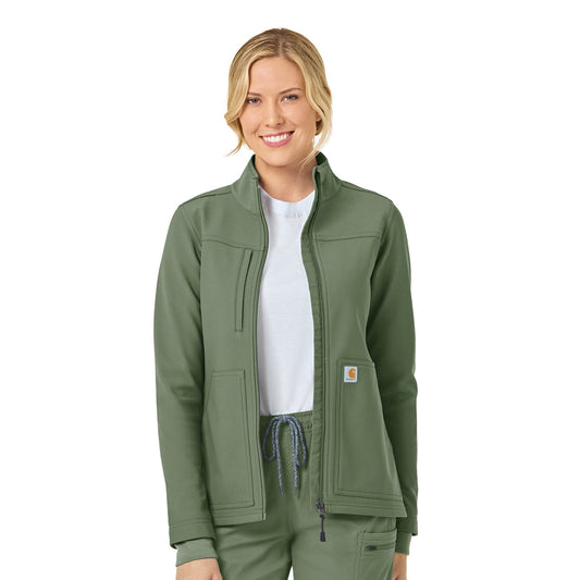 Rugged Flex C81023 Bonded Fleece Jacket Olive Model Image Front | Carhartt