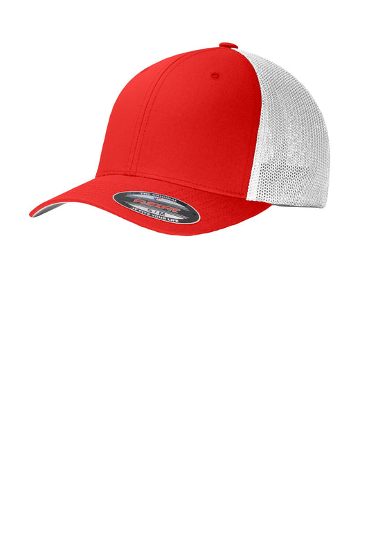 Port Authority Flexfit Mesh Back Cap C812 True Red/ White