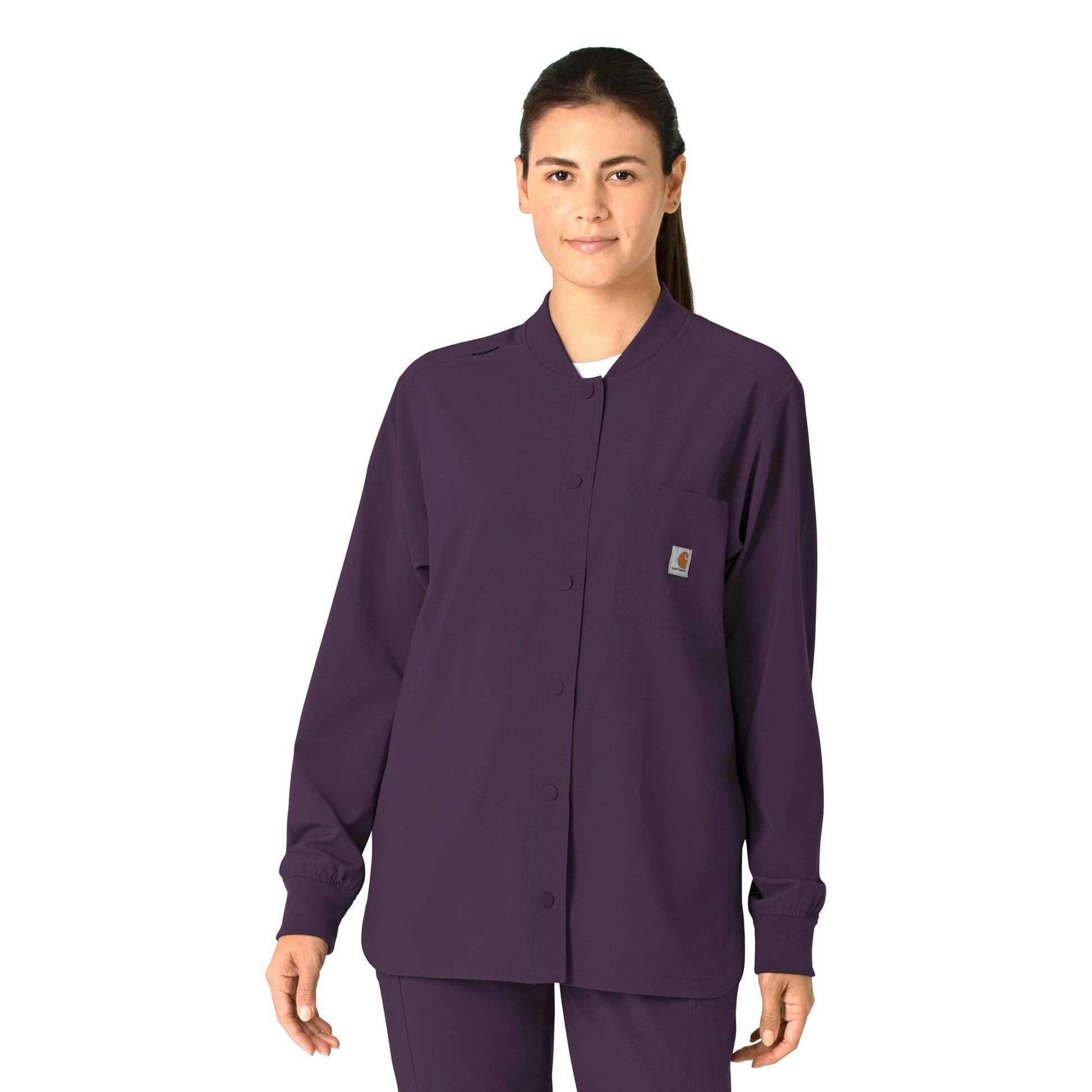 Force Cross-Flex C82210 Shirt Jacket Black Plum Model Image Front | Carhartt