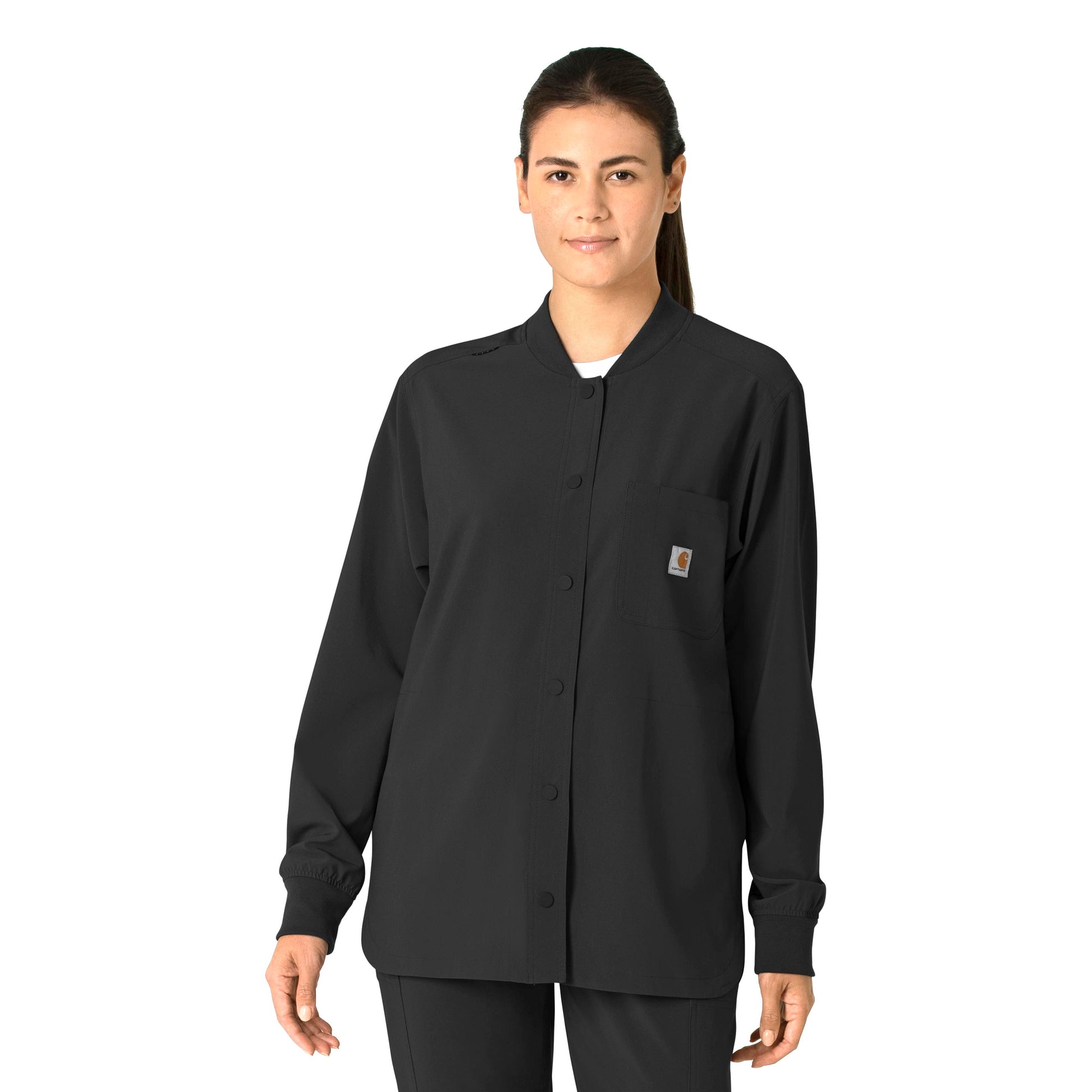 Force Cross-Flex C82210 Shirt Jacket Black Model Image Front | Carhartt