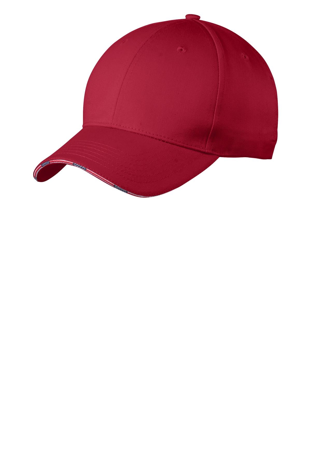 Port Authority Americana Flag Sandwich Cap C829 Deep Red