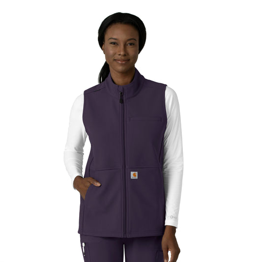 Rugged Flex C83023 Bonded Fleece Vest Black Plum Model Image Front | Carhartt