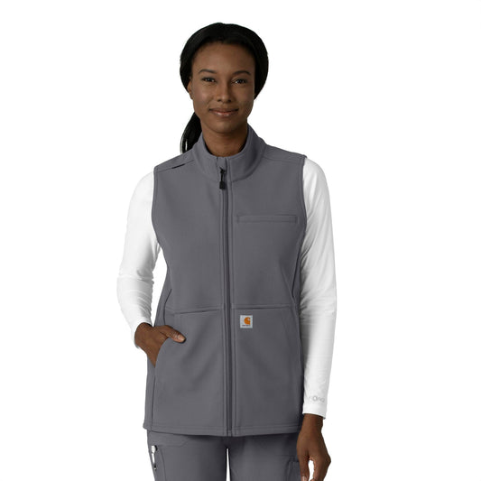 Rugged Flex C83023 Bonded Fleece Vest Pewter Model Image Front | Carhartt