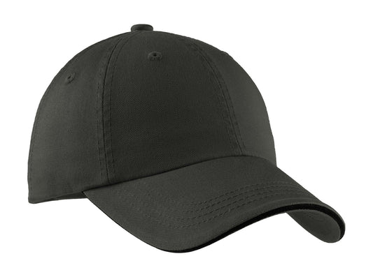 Port Authority Sandwich Bill Cap with Striped Closure C830 Charcoal/ Black