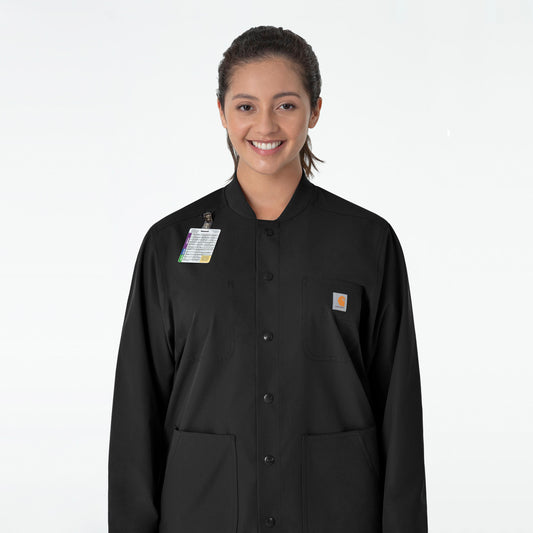 Force Essentials C85013 Unisex Chore Coat Black Model Image Front | Carhartt