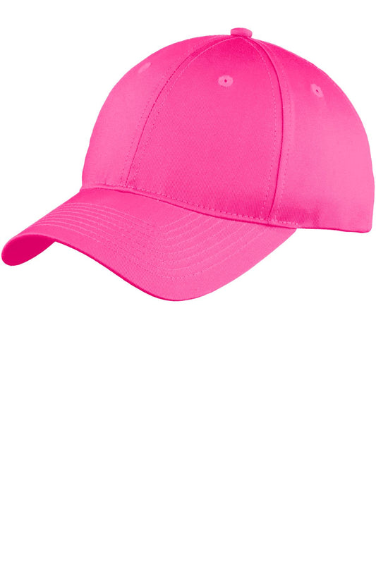 Port Authority Six-Panel Unstructured Twill Cap C914 Neon Pink
