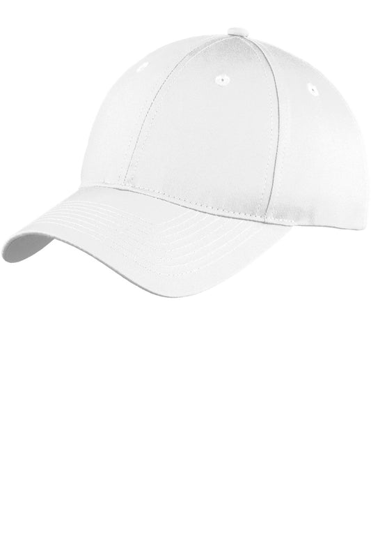Port Authority Youth Six-Panel Unstructured Twill Cap YC914 White