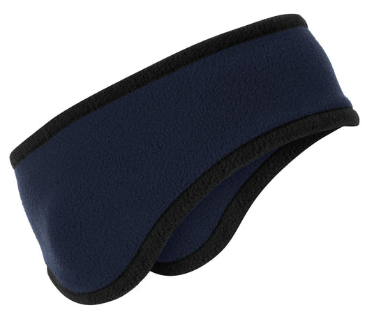 Port Authority Two-Color Fleece Headband C916 Navy